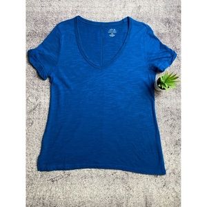 Banana Republic V-Neck Tee Dark Blue Sz M